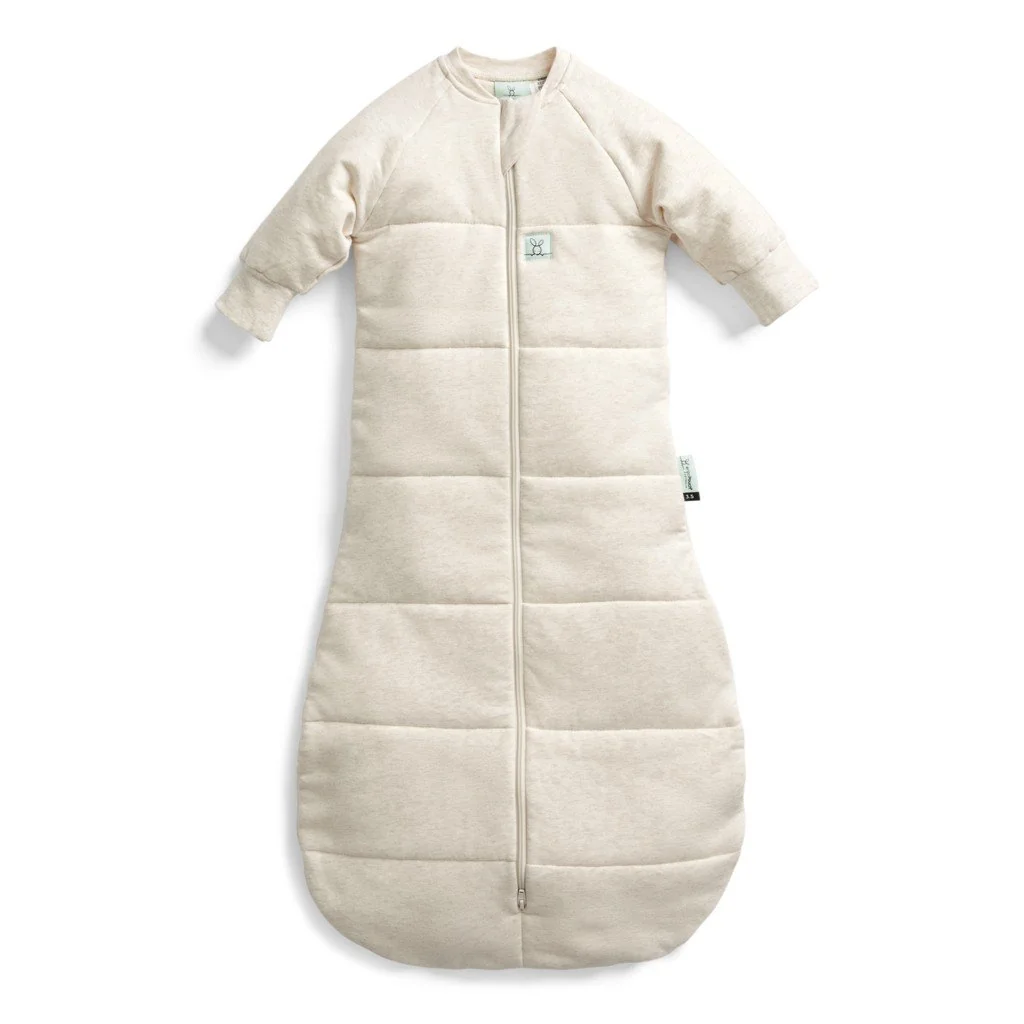 Vak na spanie s rukávmi organická bavlna Jersey Oatmeal Marle 8-24 m, 8-14 kg, 3,5 tog
