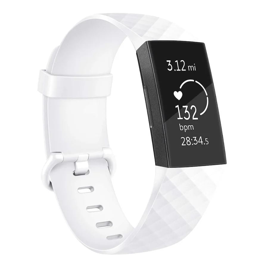 BStrap Silicone Diamond (Large) remienok na Fitbit Charge 3 / 4 white