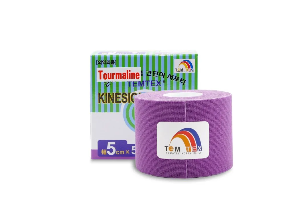 Temtex kinesio tape Tourmaline, fialová tejpovacia páska 5cm x 5m 1×1 ks, tejpovacia páska