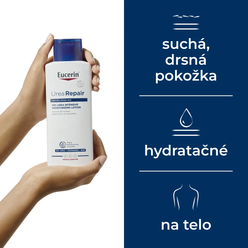 Eucerin UreaRepair Telové mlieko 10 % urea, 1×250 ml, telové mlieko