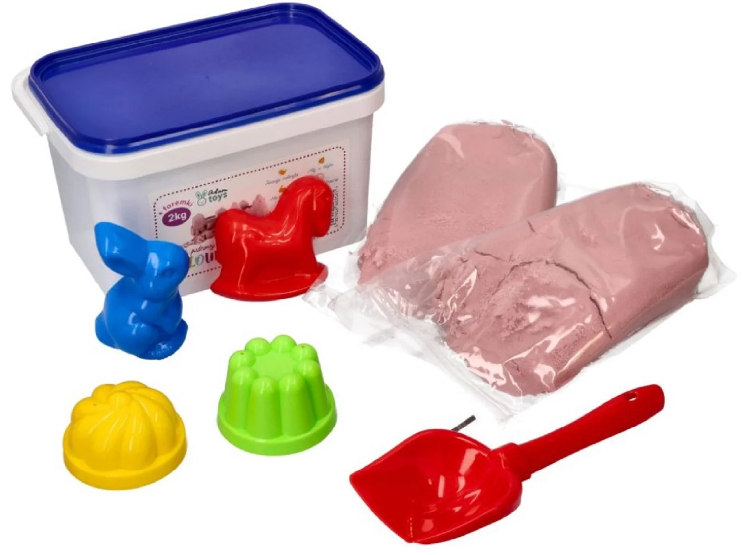 Kinetický piesok - púdrový - 2kg + mix formičiek zadarmo