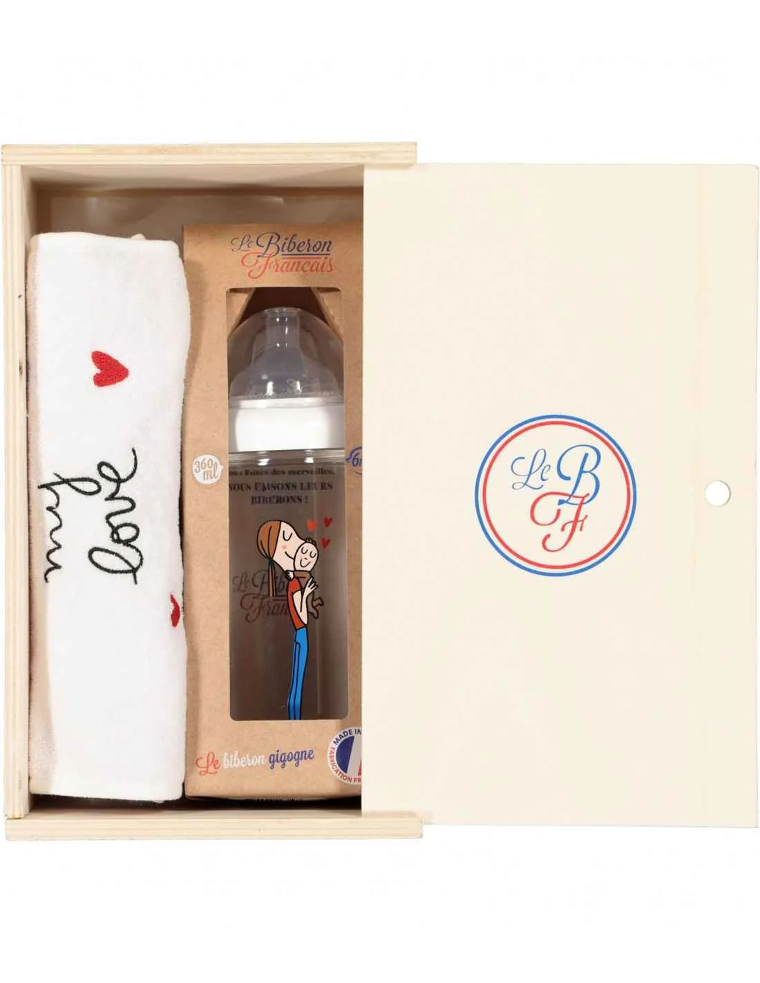 LE BIBERON FRANCAIS Darčekový box z dreva MAMAN BEBE 1×1 ks, darčekový box