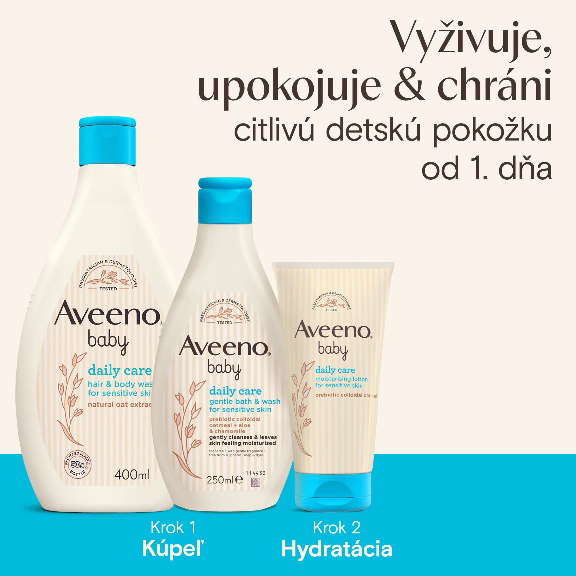 AVEENO® Baby Daily Care Jemný kúpeľ & umývací gél 400 ml