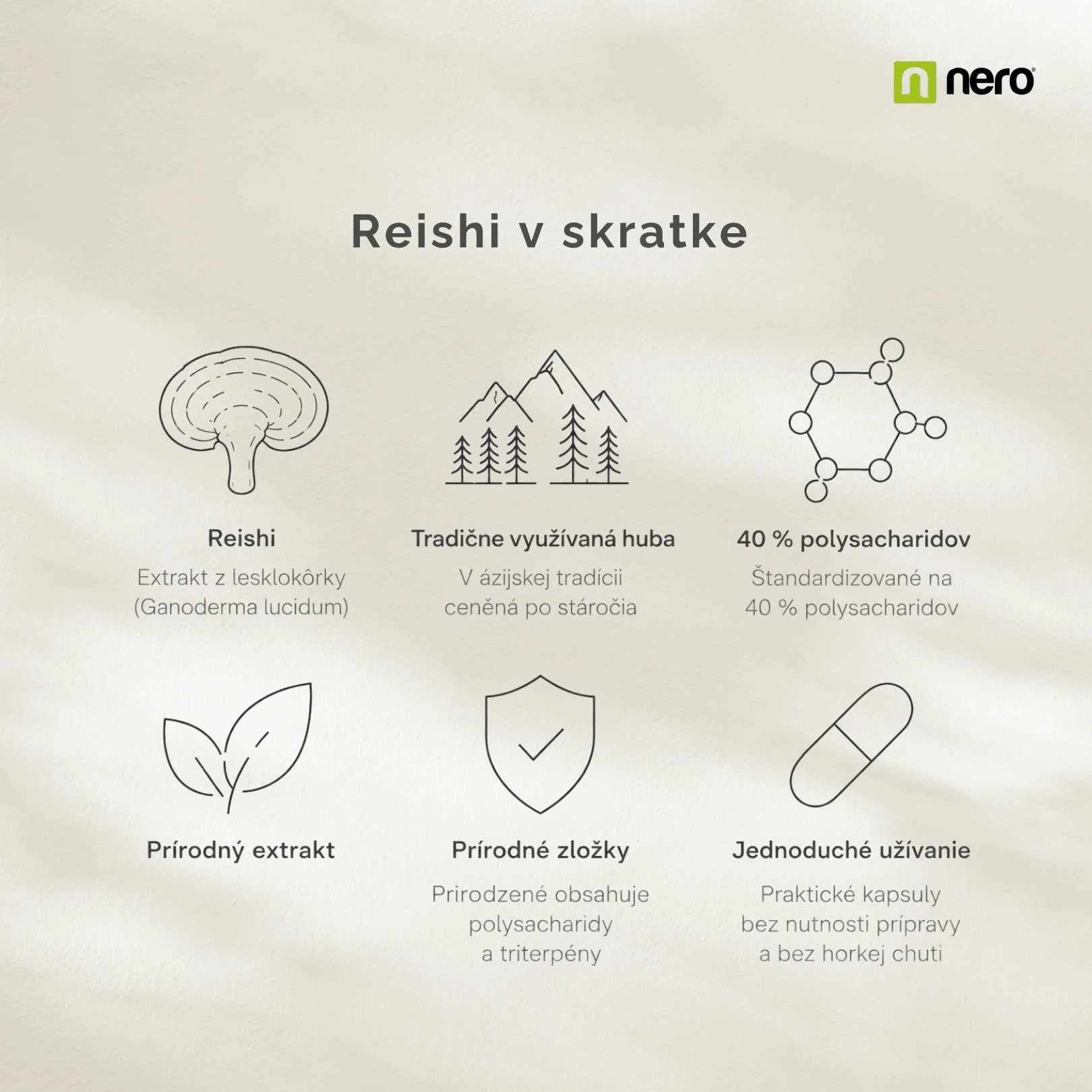 NERO Reishi 400 mg 120 kapsúl