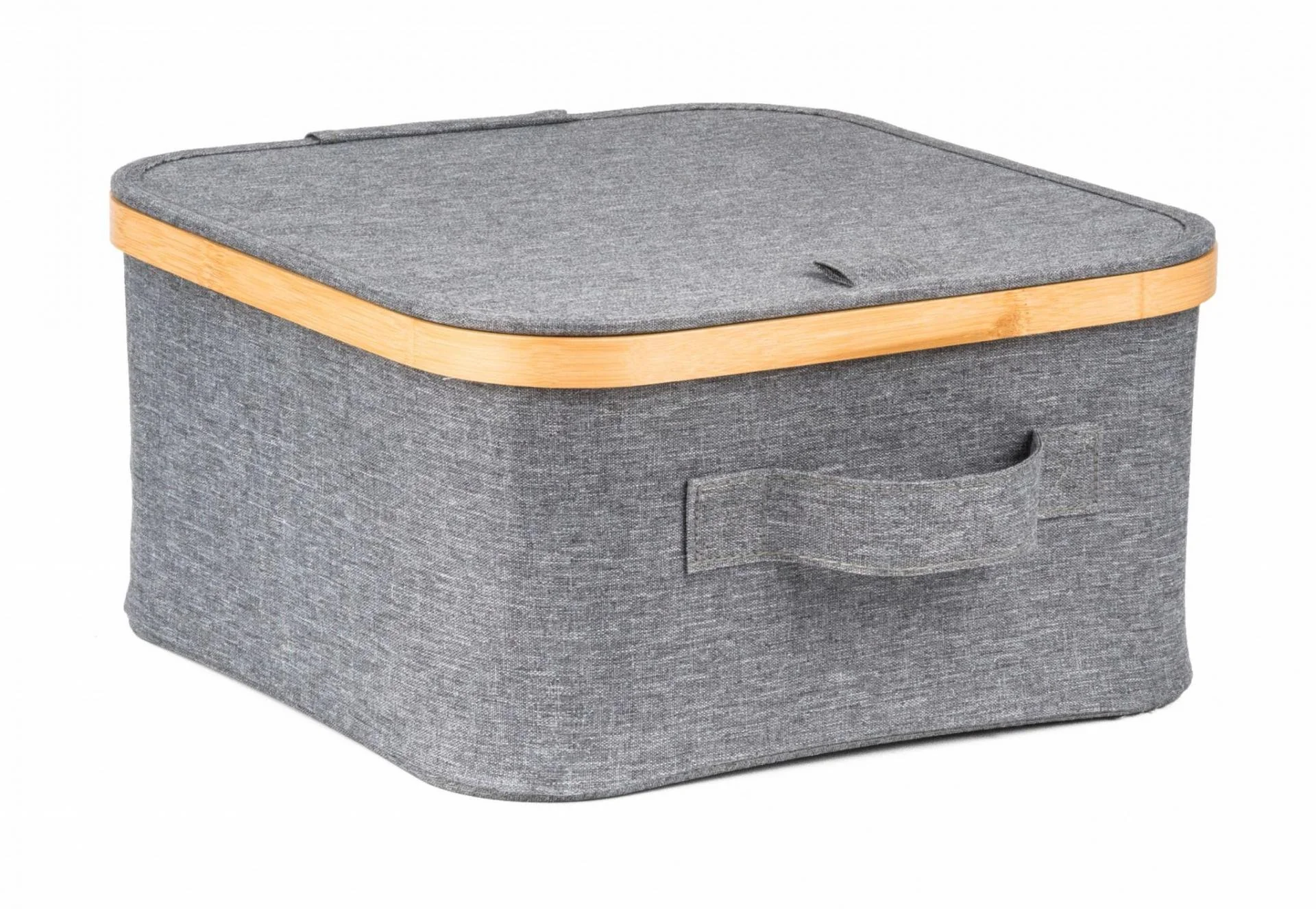 Úložný box G21 30 x 30 x 15 cm, bambusový s vekom, sivý UBG21BAM005G
