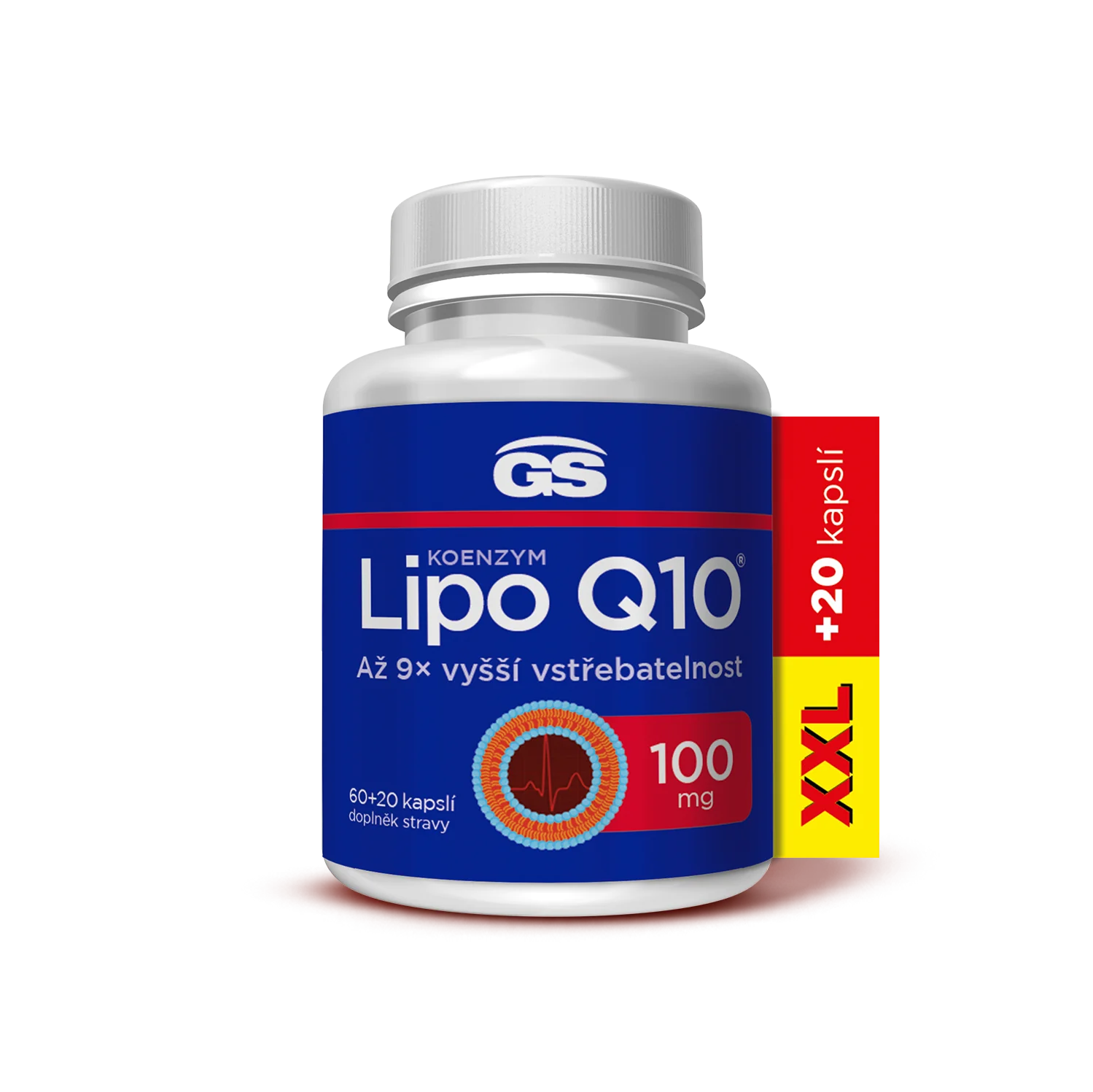 GS Koenzým Lipo Q10 100 mg XXL 60+20 cps