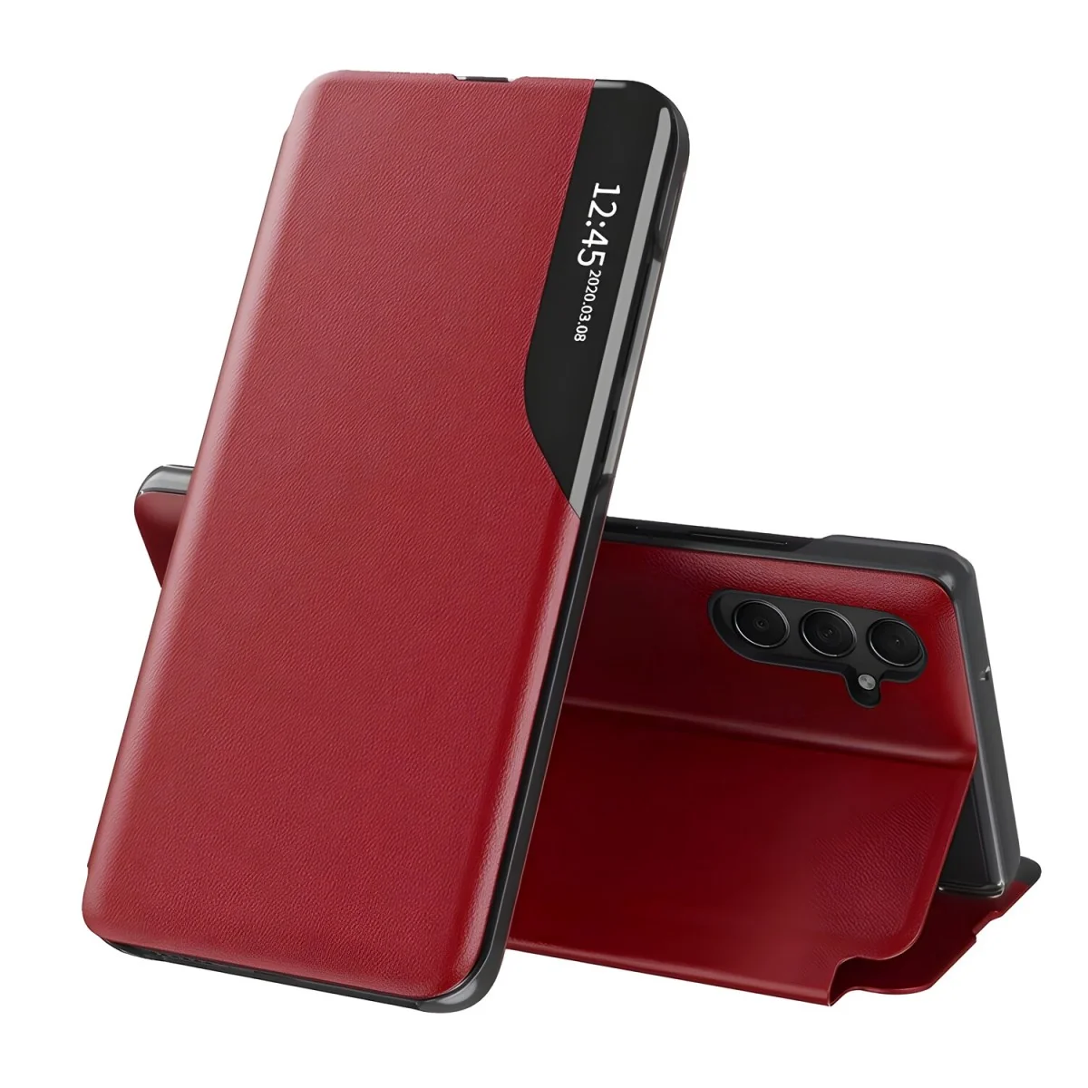 Elegantné knižkové puzdro View Case pre Samsung Galaxy A15 - Červená