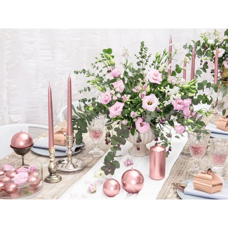 PARTYDECO Plávajúce sviečky ružovo-zlaté 4 cm 50 ks