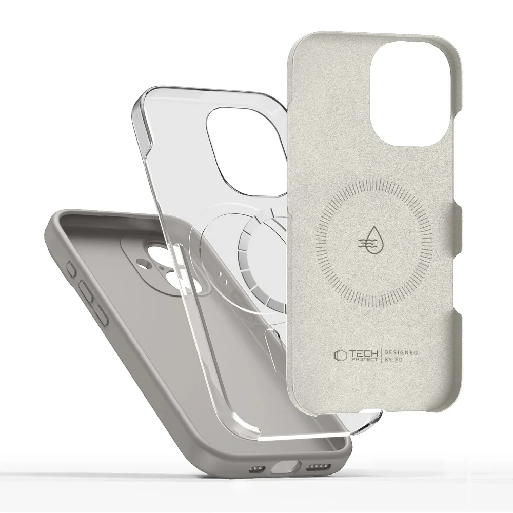Tech-Protect Silicone MagSafe kryt na iPhone 17, sivý