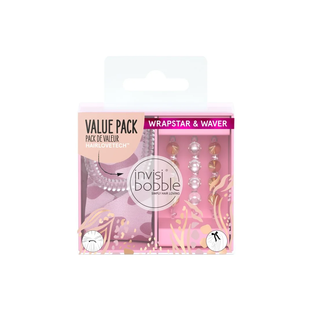 invisibobble Urban Safari Duo Sauvage Beauty (WS+WA) 1×1 set, gumička do vlasov a waver