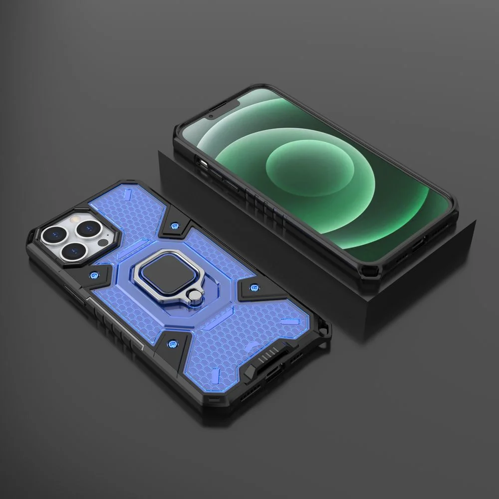 MG Capsule Ring plastový kryt na iPhone 13 Pro, modrý