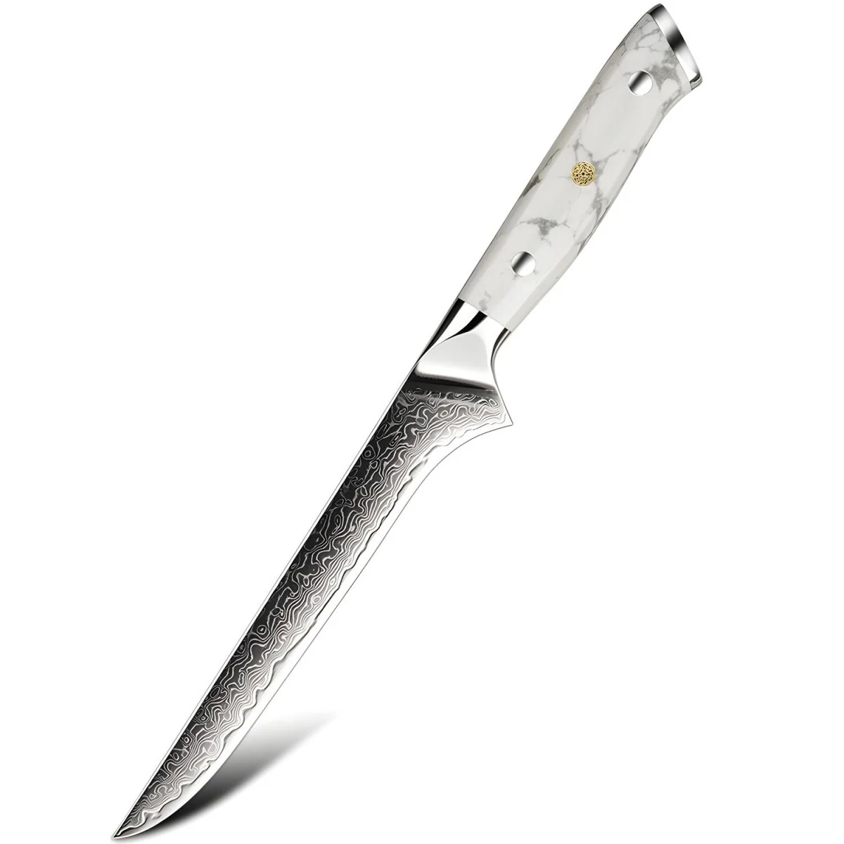 Damaškový kuchynský nôž Yuzuki-Boning/Biela 26 cm, 135 g