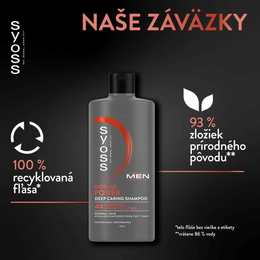 Syoss Men šampón Intense Power pre normálne vlasy 1×440 ml, šampón