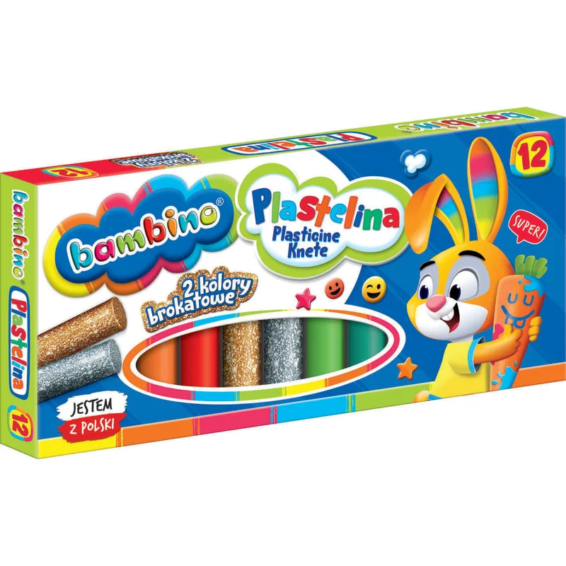 Bambino plastelína, 12 farieb