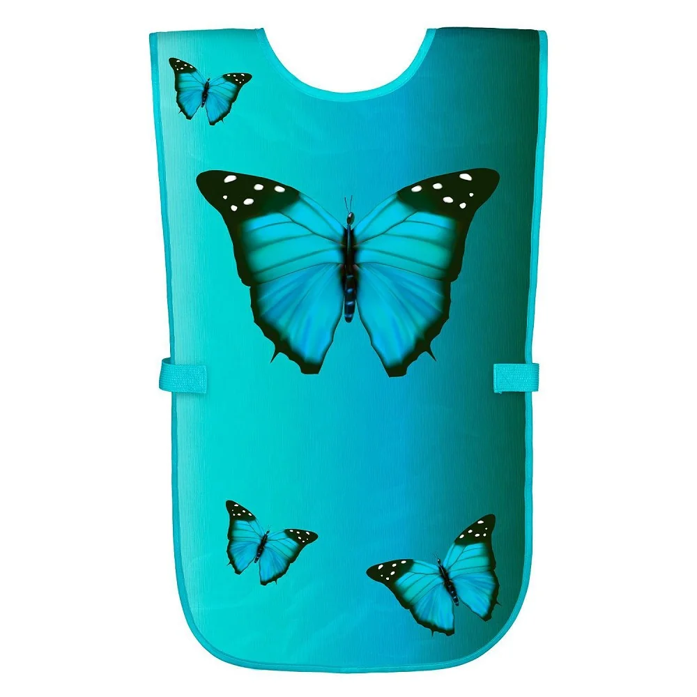 Detská zástera s motýľmi Butterfly GRS Recyklovaná, modrá