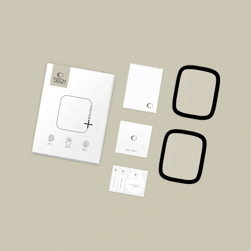 Tech-Protect Glass Flex 2x ochranné sklo na Apple Watch 4 / 5 / 6 / SE 1 / 2 / 3 (40mm), čierne 1 / 2 / 3 (40mm), čierne