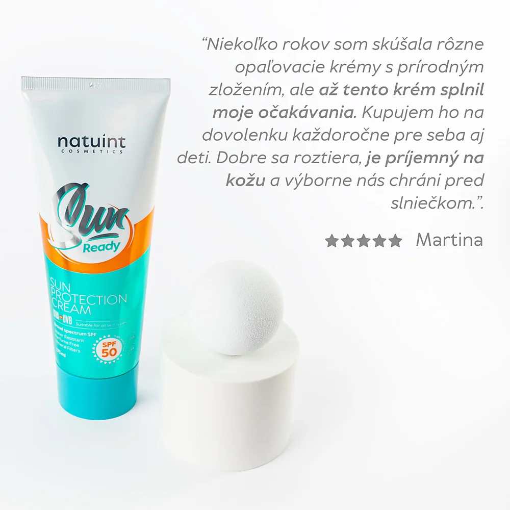 Natuint cosmetics - Ochranný telový krém proti slnečnému žiareniu - SPF 50 Sun Ready - Sun Protection Cream High Protection SPF 50