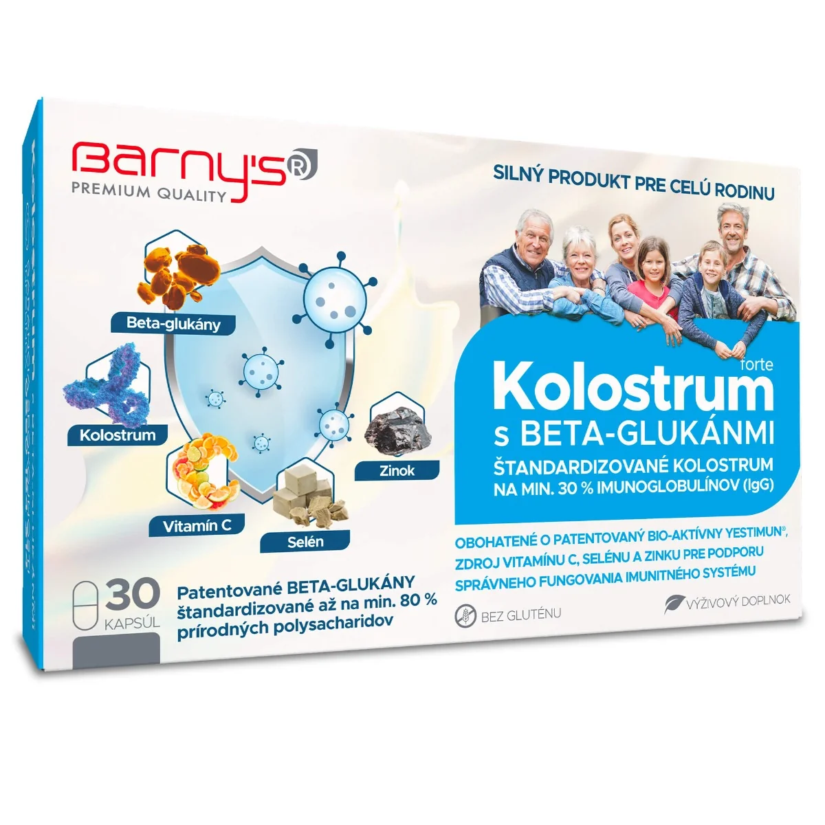 Barny's KOLOSTRUM s beta-glukánmi + rúško 1×1 set, 30 cps + darček