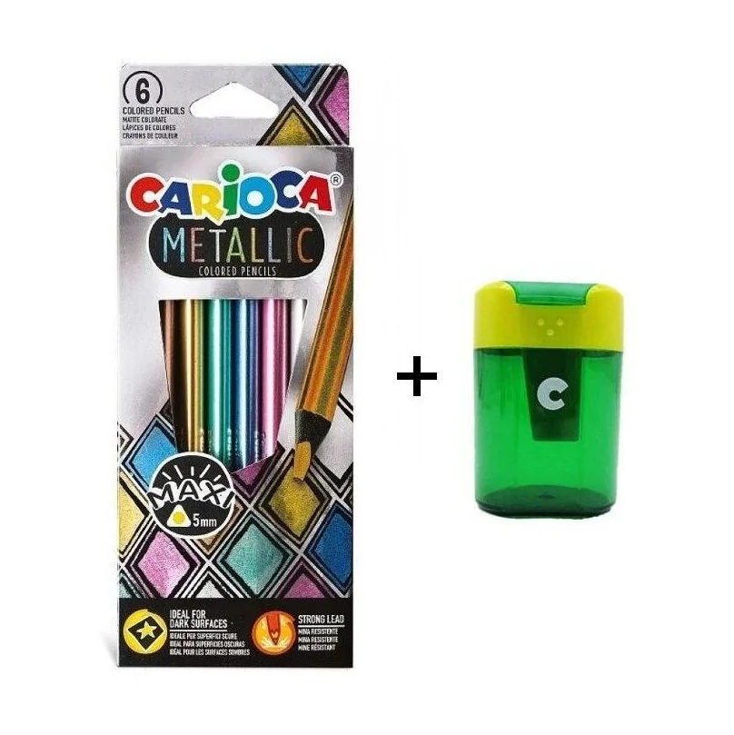 Carioca Farbičky MAXI trojhranné 6ks + strúhatko