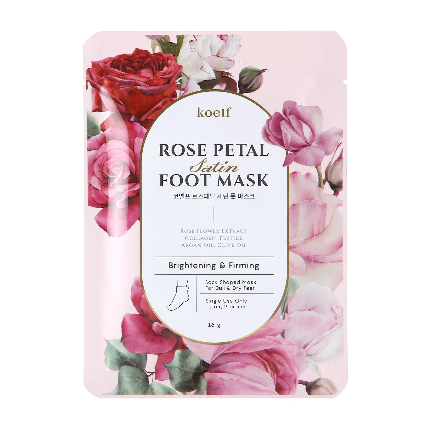 Petitfee & Koelf Rose Petal Satin Foot Mask 16 g / 2 pcs 1×1 pár, maska na nohy