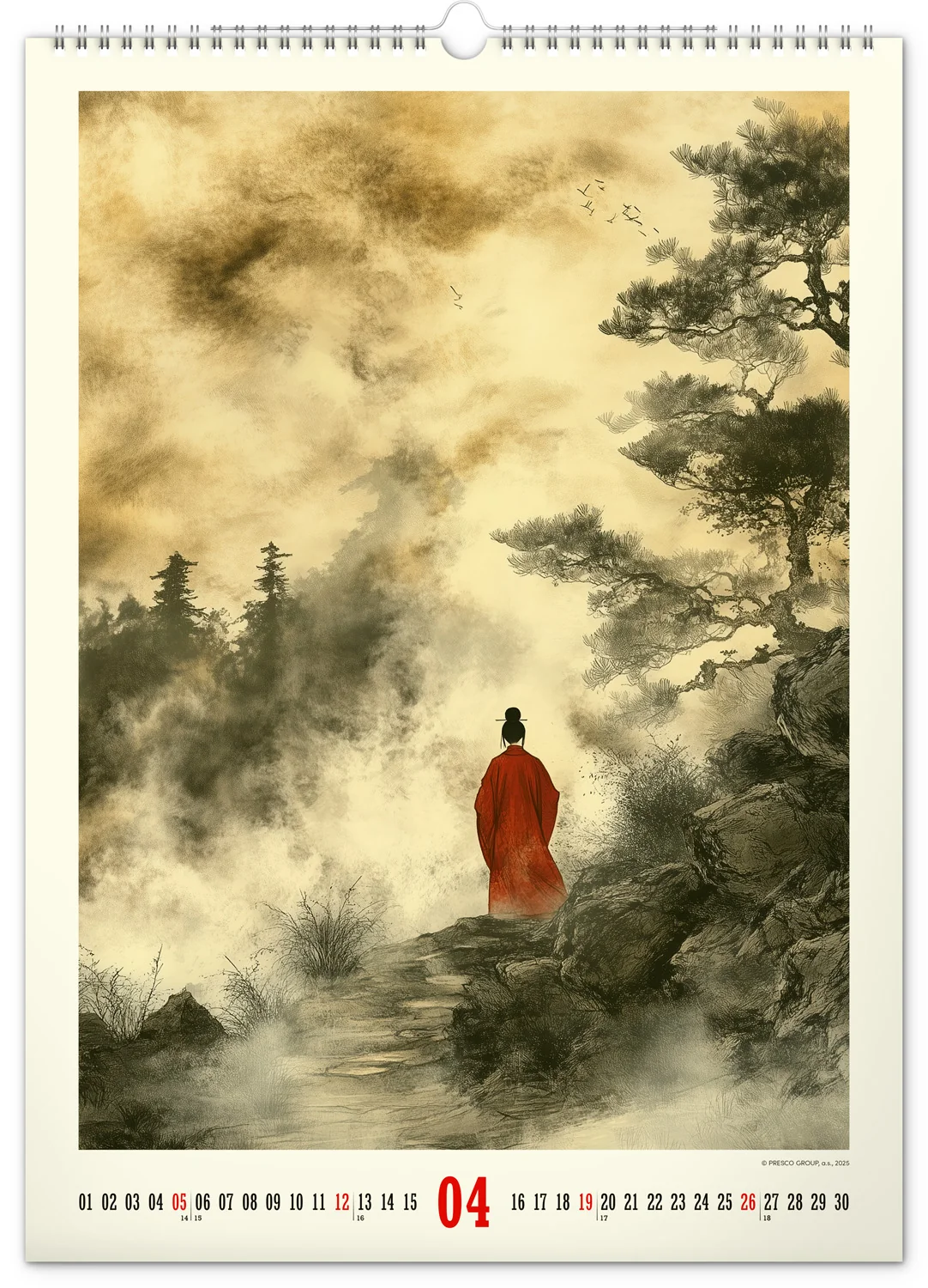NOTIQUE Nástenný kalendár Vintage plagáty – japonské umenie 2026 33×46 cm