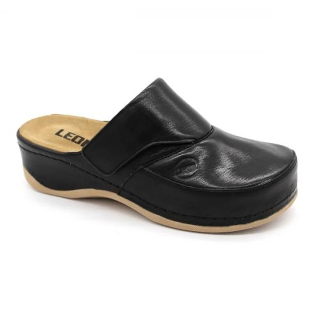 Leon 2019 Dámska zdravotná celokožená obuv uzavretá 40 - 26cm, čierna, 5,0 cm