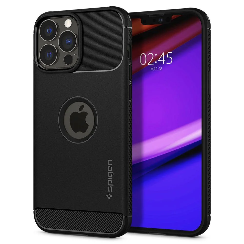 Spigen Rugged Armor silikónový kryt na iPhone 13 Pro, čierny
