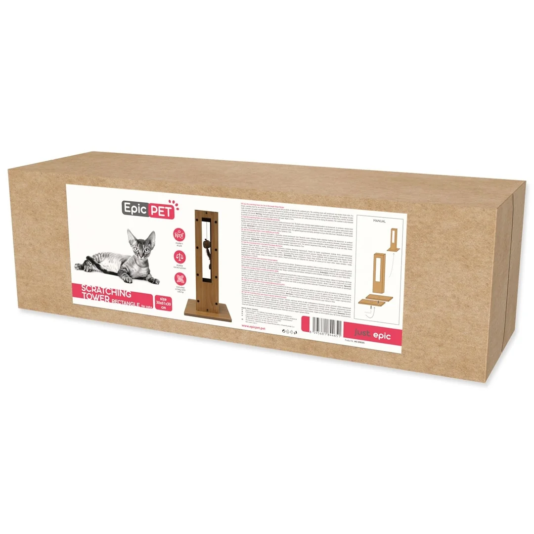 Škrabadlo Epic Pet v tvare obdĺžnika s hračkou 30x30x61