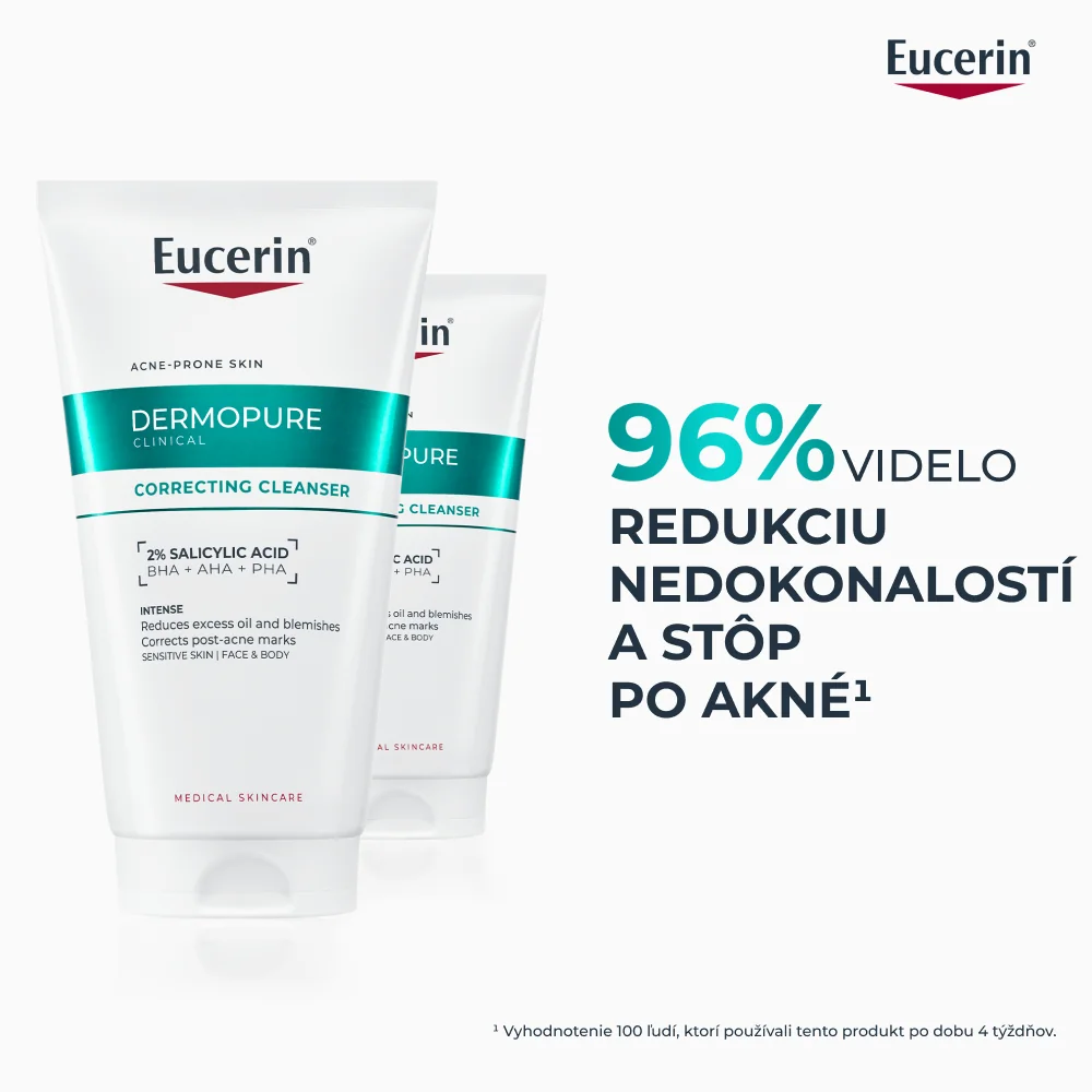 Eucerin DERMOPURE CLINICAL Exfoliačný čistiaci gél na tvár na tvár & telo 150 ml