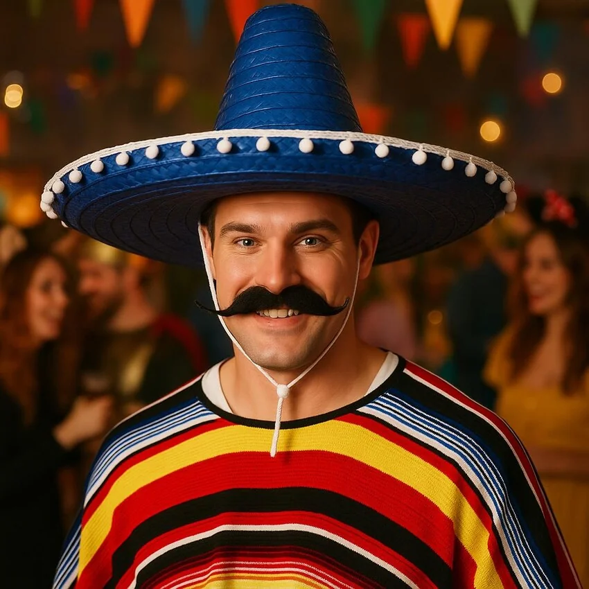 Sombrero klobúk modrý slamený 60cm