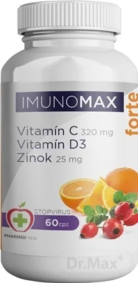 IMUNOMAX forte Vitamín C+D+Zinok - Pharmed New 1×60 tbl, výživový doplnok