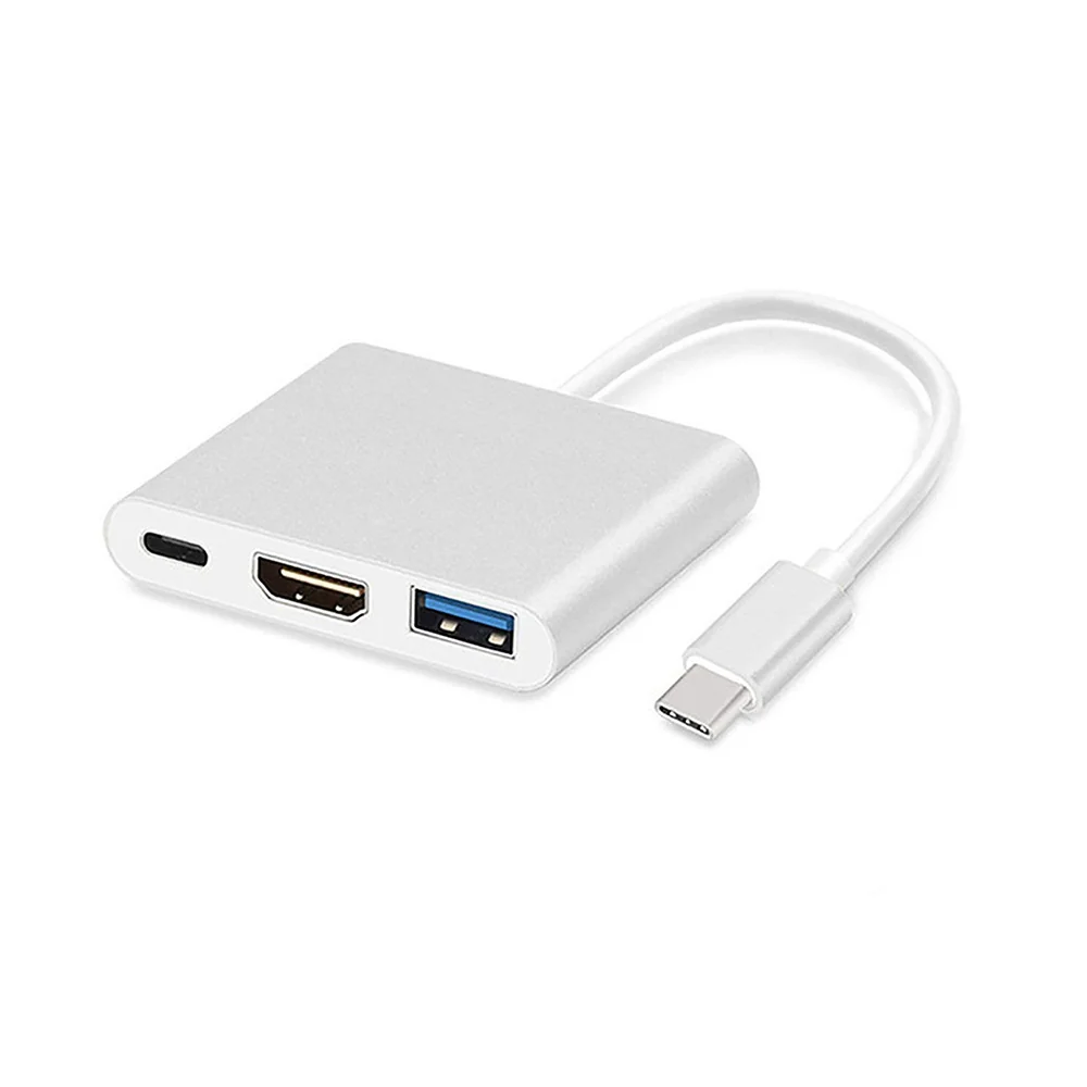 MG adaptér USB-C - HDMI 4K / USB / USB-C 0.25m, biely
