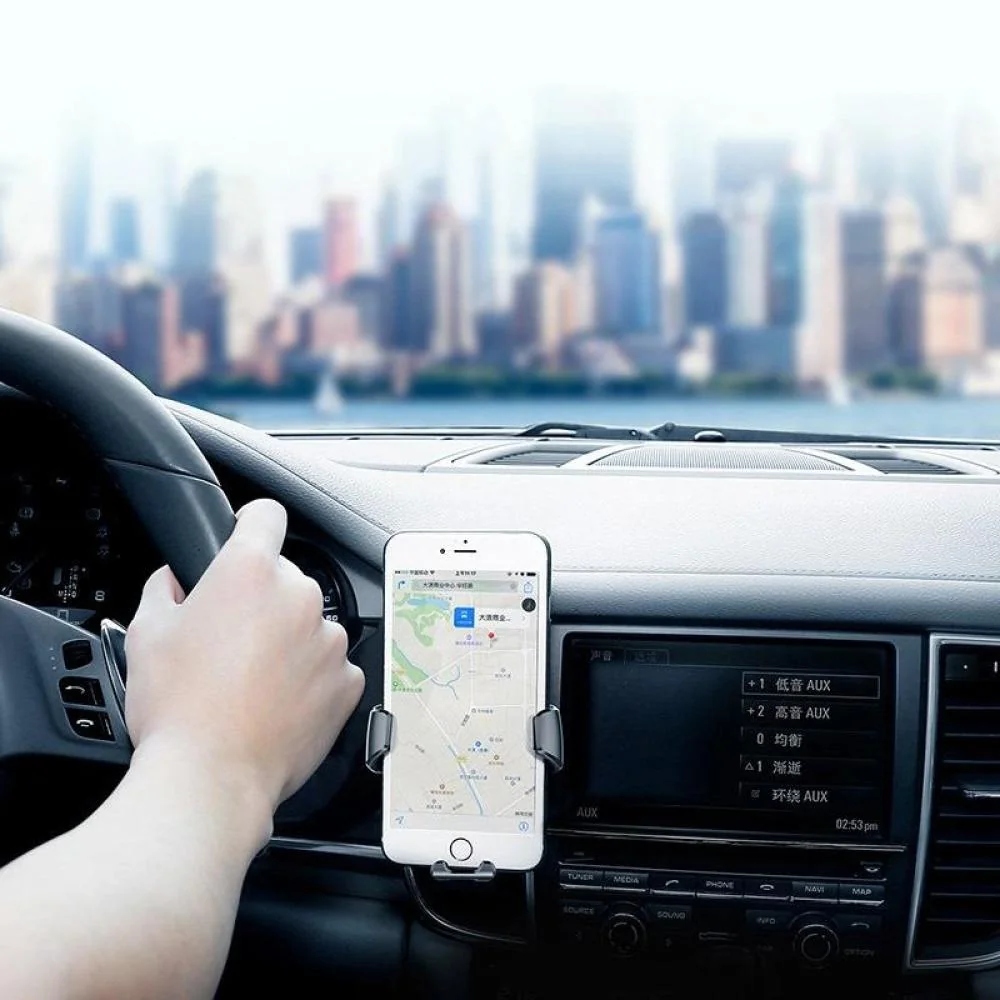 Držiak na mobil do auta - Čierna trojuholníkový dizajn,