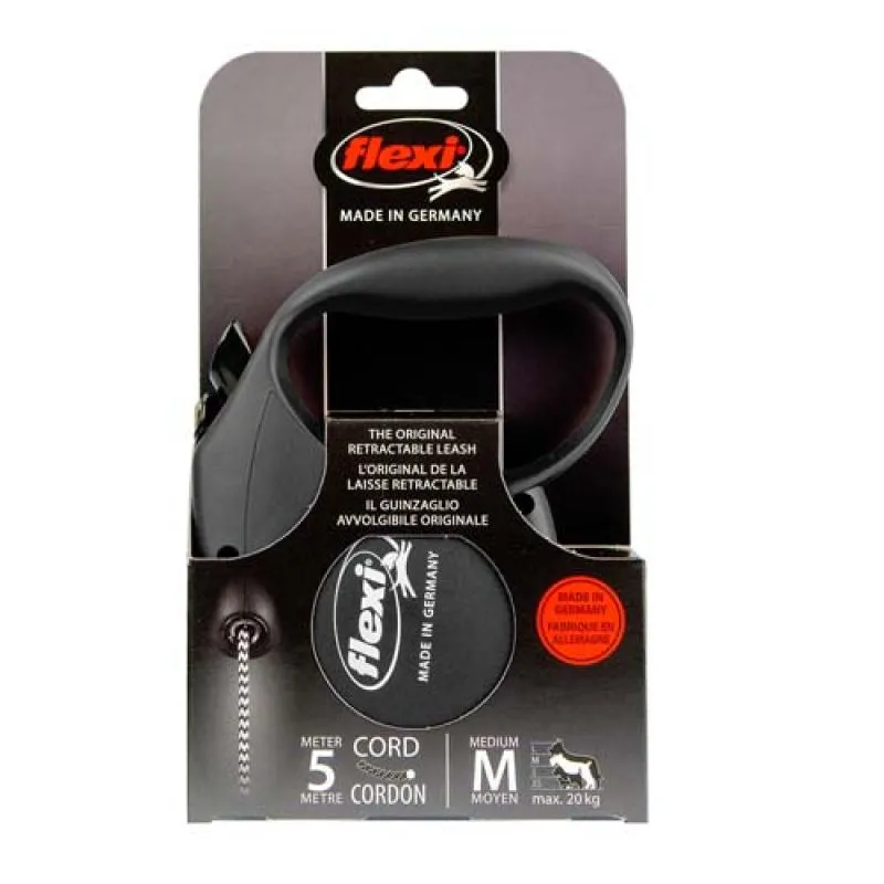 flexi Standard lanko M 5m do 20kg čierne