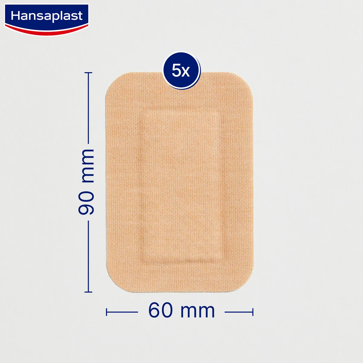 Hansaplast Flexible XXL Elastická Náplasť 1×5 ks, vodu odpudzujúce náplasti na prekrytie a ochranu stredných až väčších rán