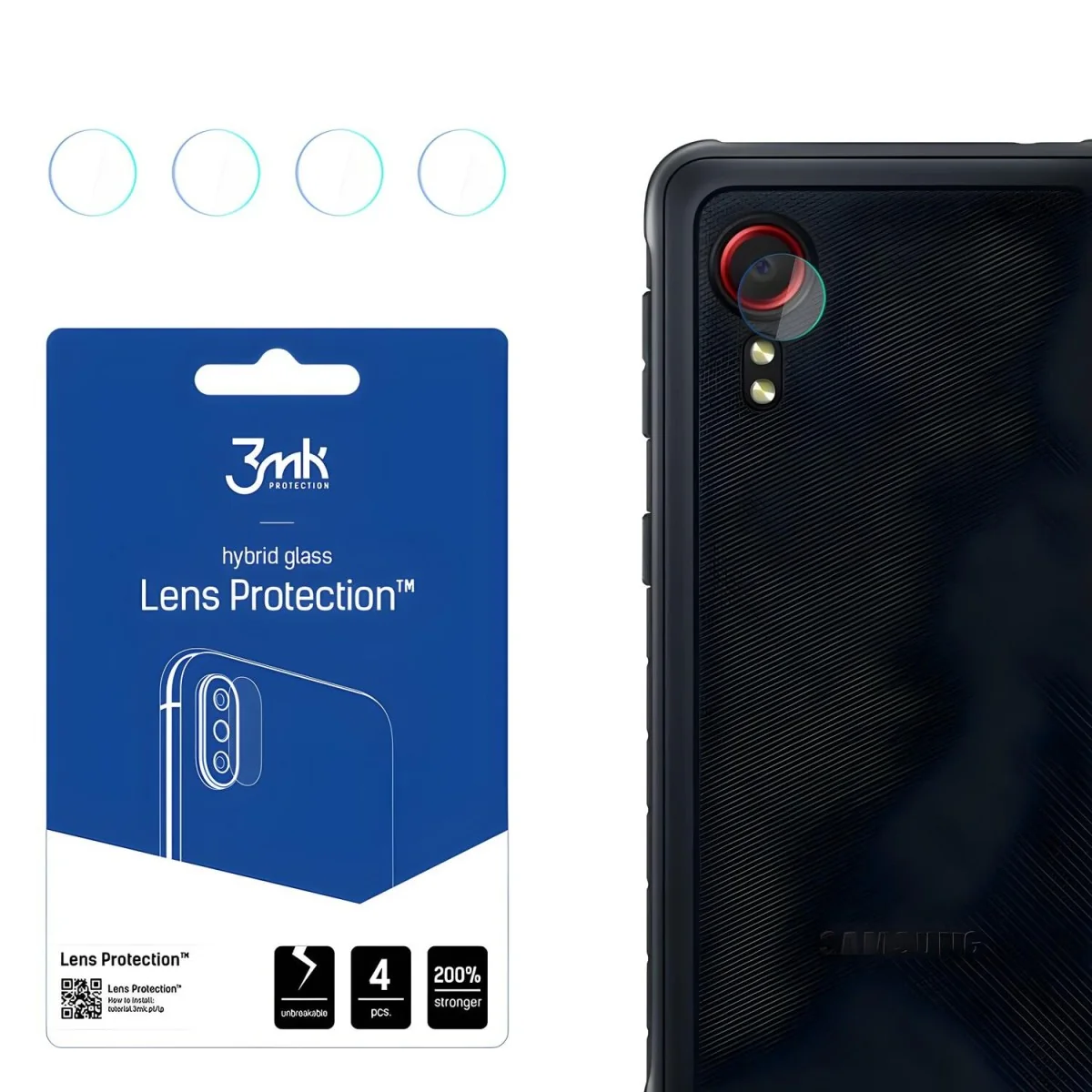 4x Sklo na kameru pre Samsung Galaxy Xcover 5