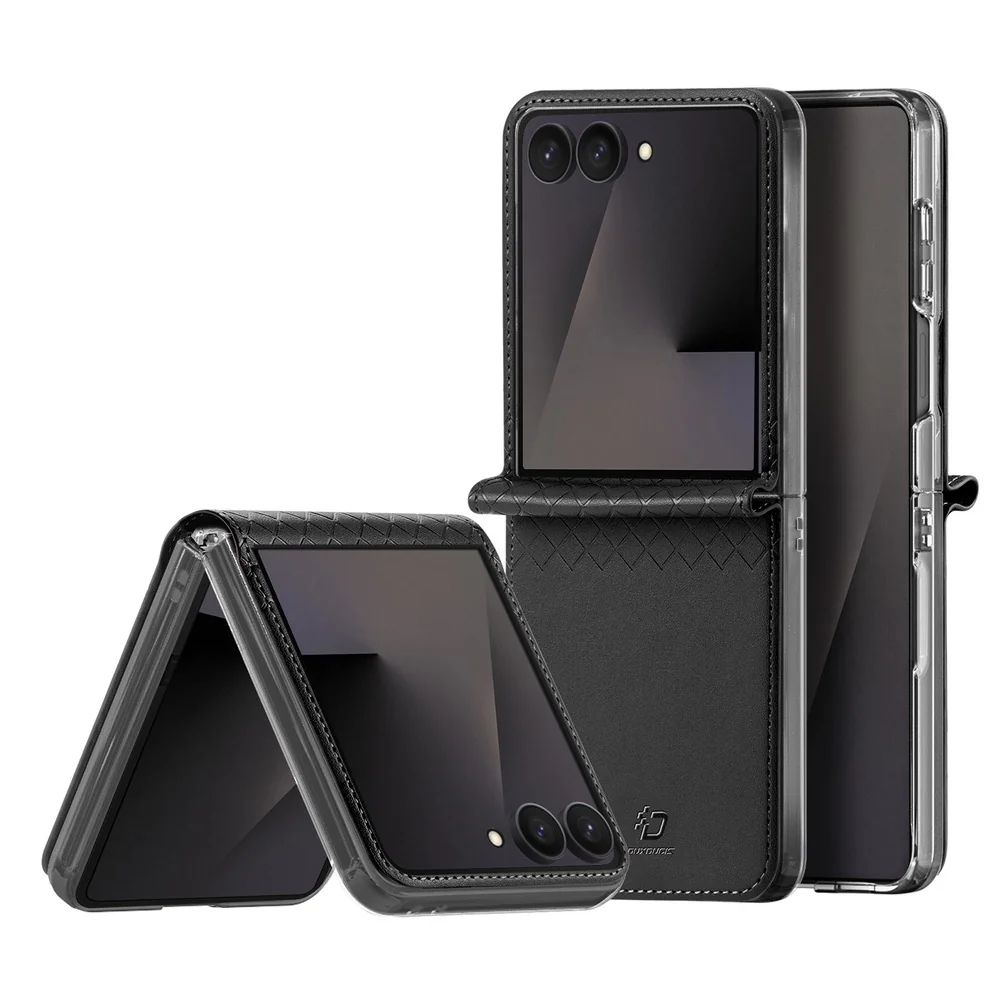 Dux Ducis Bril kožené puzdro na Samsung Galaxy Z Flip 8, čierne
