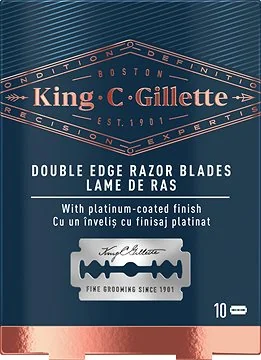King C Gillette Náhradné obojstranné čepieľky 1×10 ks, náhradné obojstranné čepieľky