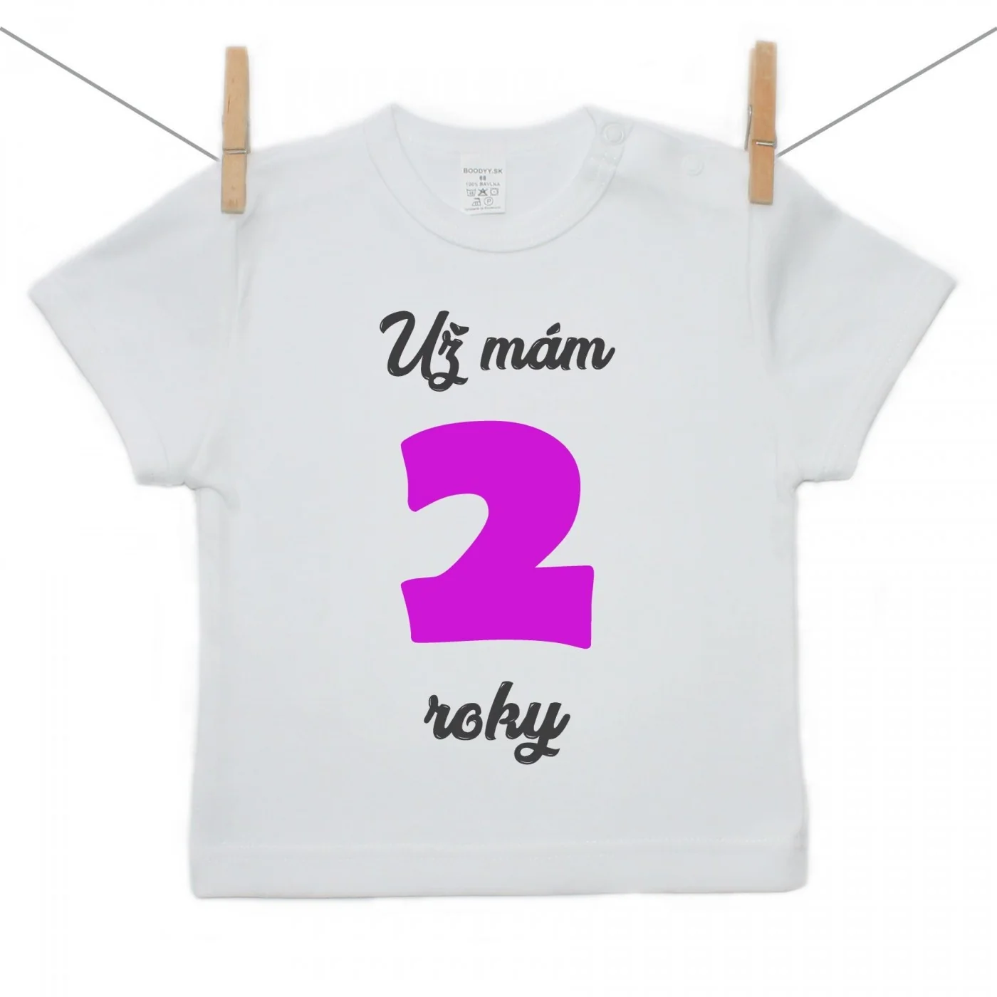 Boodyy Tričko s krátkym rukávom Už mám 2 roky Dievča Veľkosť: 98