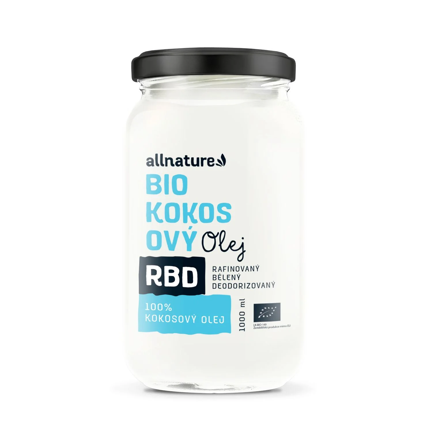 Allnature Rbd Kokosový Olej Bio - Bez Vône 1000ml 1×1000 ml, BIO kokosový olej