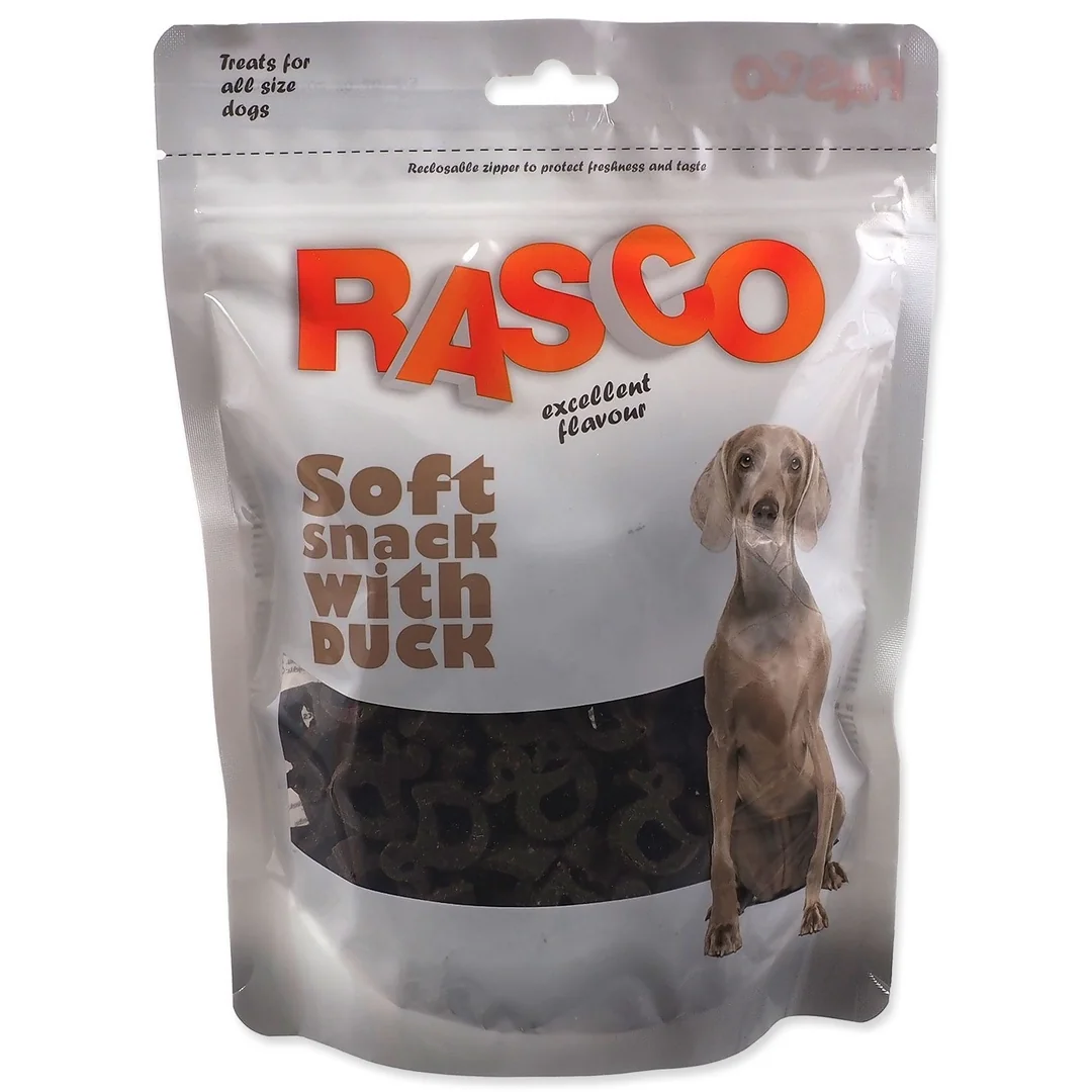 Pochúťka Rasco mäkký pamlsok s kačacím 3cm 400g