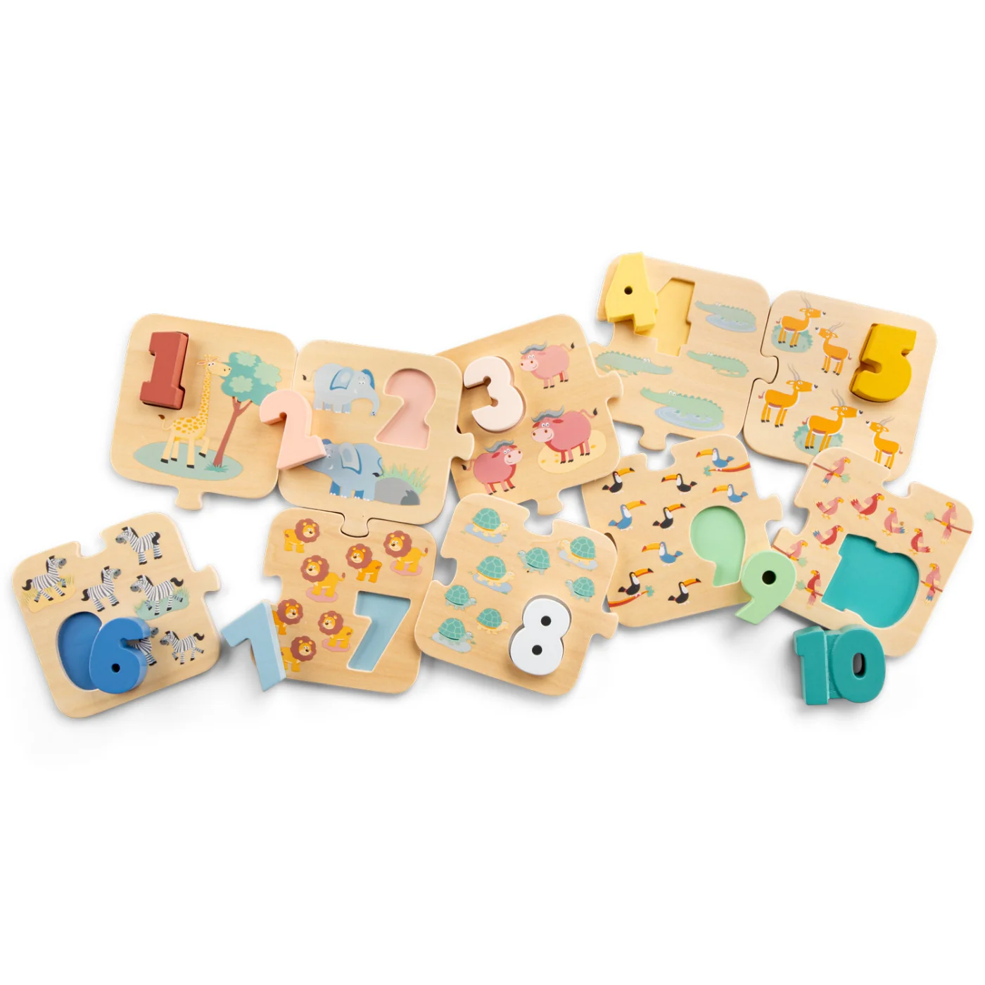 Puzzle - Učíme sa číslice - safari