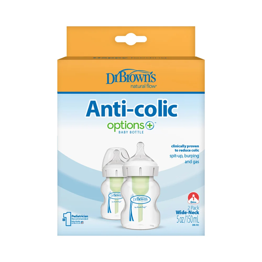 Dojčenská Antikoliková fľaša Options+ Wide-Neck 150ml 2 ks (WB52600)