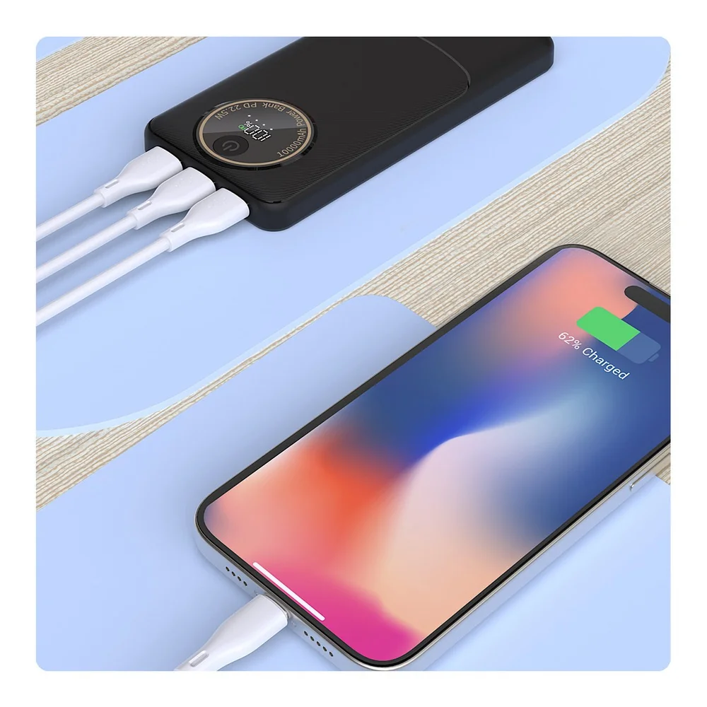 Dudao K12Pro Power Bank 20000mAh USB / USB-C 22.5W, čierny