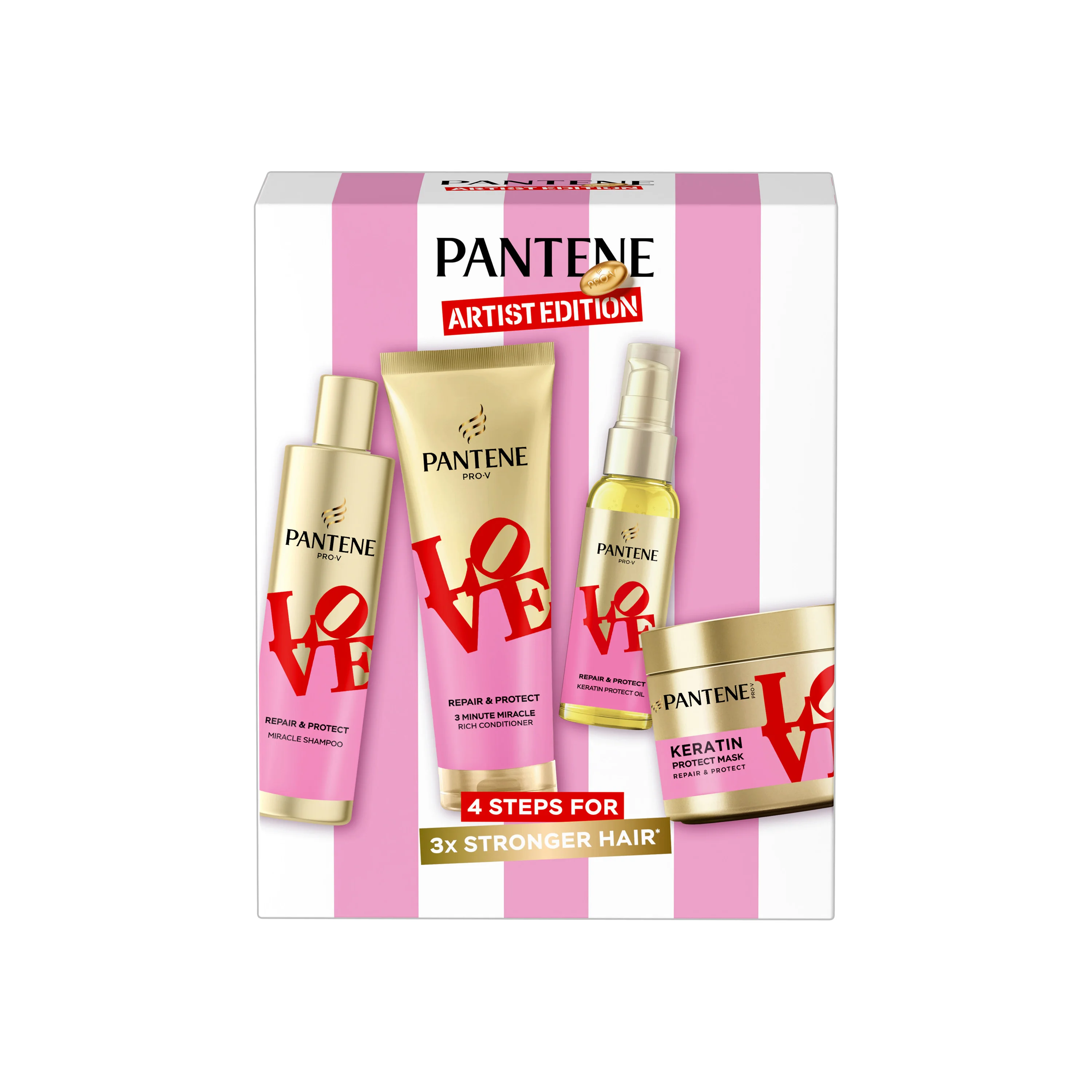 Pantene Pro-V x Robert Indiana darčeková sada Intensive Repair: šampón, kondicionér, maska a olej 1 set