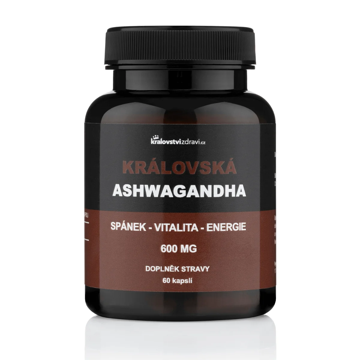 Kráľovská Ashwagandha 600 mg, extrakt z Ašvagandy s 5 % withanolidov, 60 kapsúl