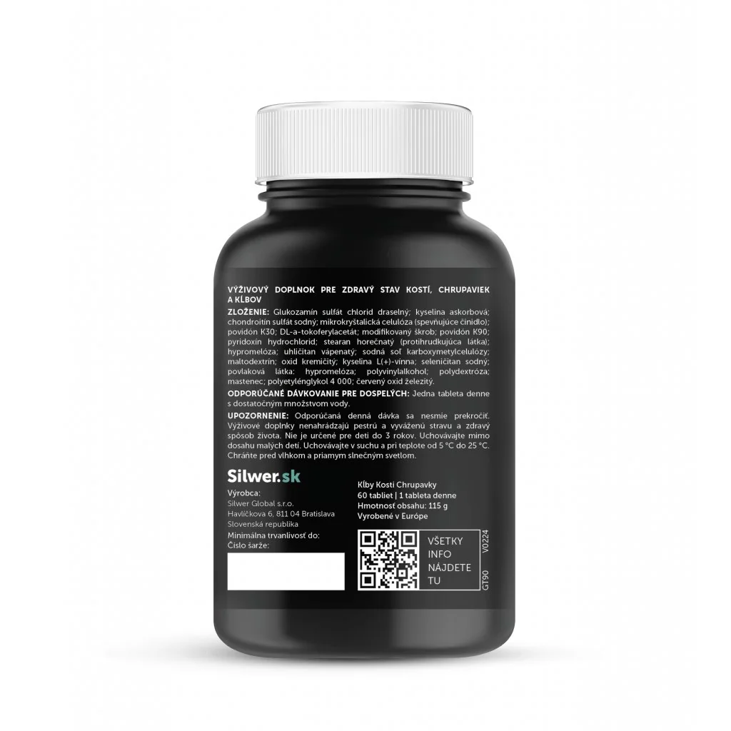 Silwer Kĺby Kosti Chrupavky 60 tabliet. Glukozamín, chondroitín, vitamíny.