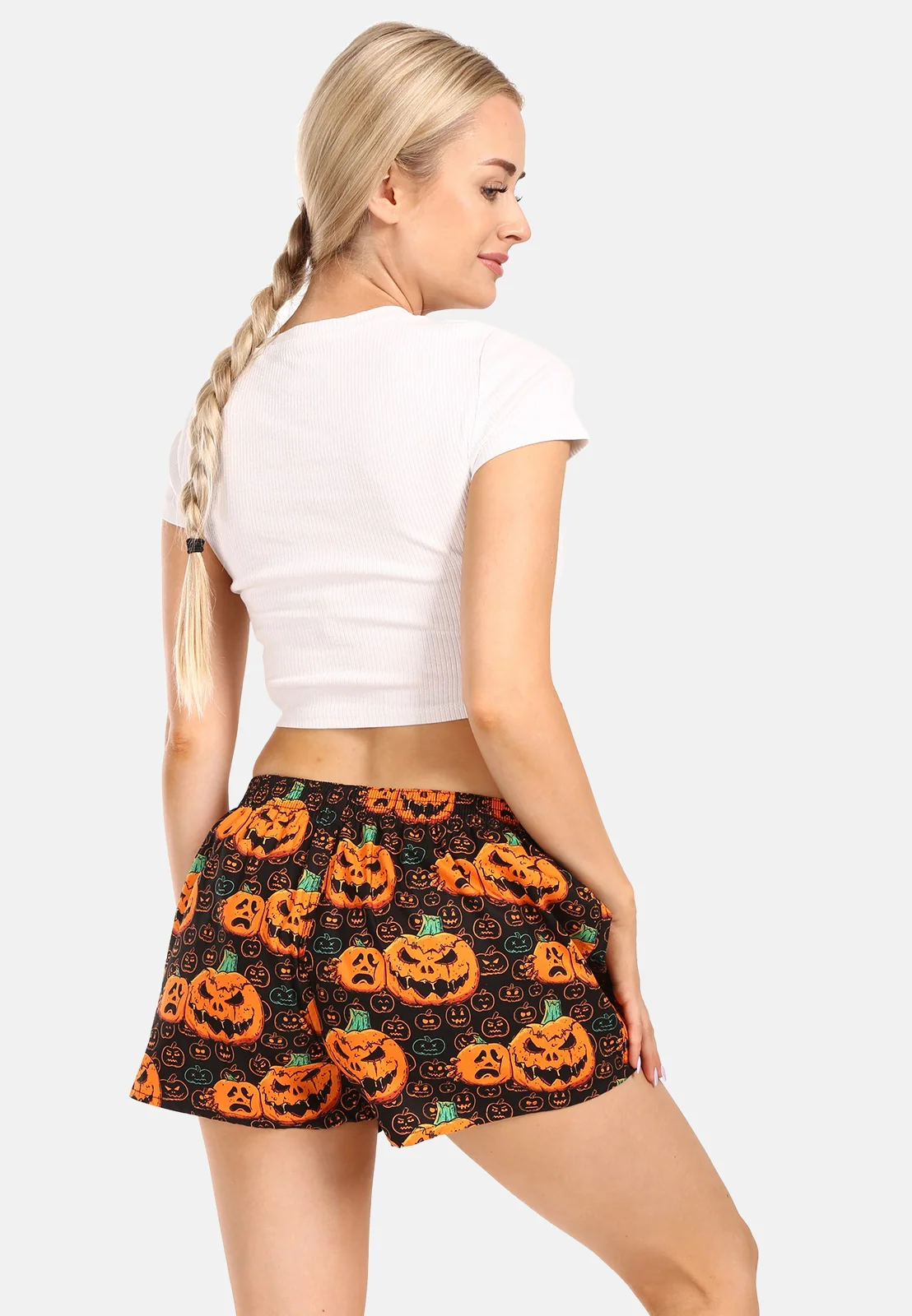 Dámske trenky art klasická guma Halloween tekvica (K1755) L