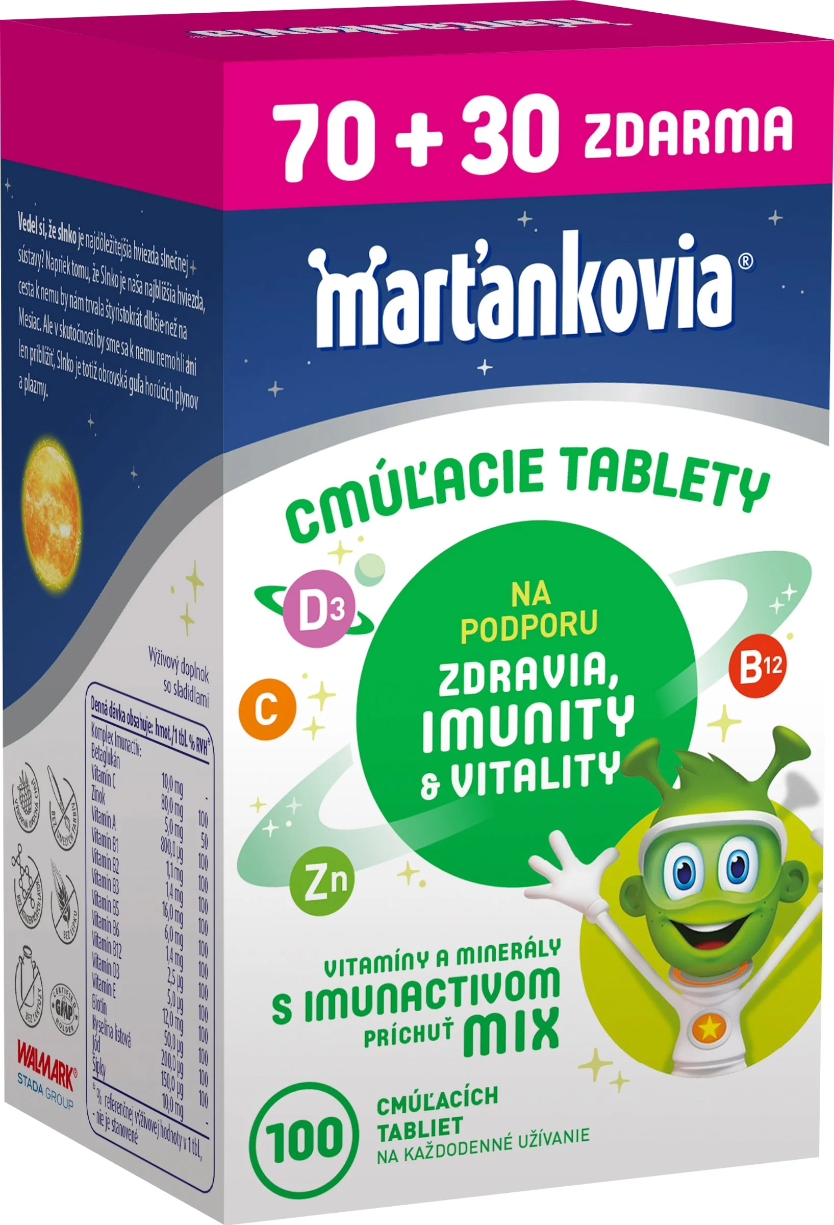 WALMARK Marťankovia s Imunactivom 1×100 tbl, doplnok výživy