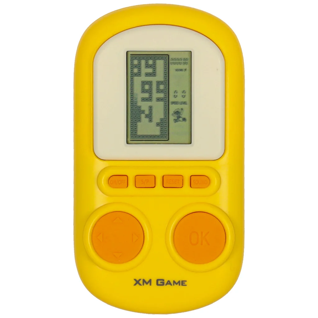 Retro vrecková herná konzola Tetris žltý, 1,5" displej 